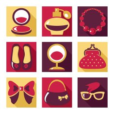 Set of woman fashion symbols