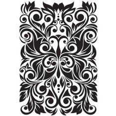 Beautiful Decorative Butterfly with Flowers and Leaves (Vector