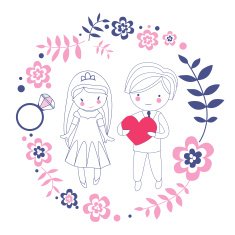 Loving just married couple