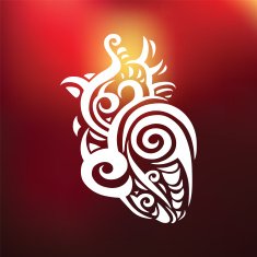 Decorative heart Ethnic pattern N5