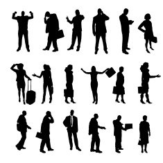 Vector silhouettes of business people N50
