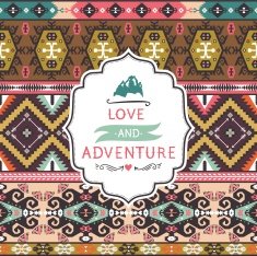 Ethnic print vector pattern background N4