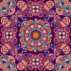 Colorful flower vector pattern Bright ornamental abstract background