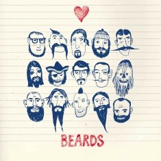 Funny people with beards on paper background N2
