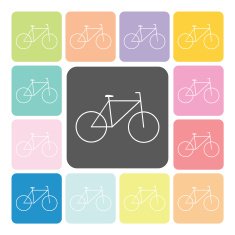Bike Icon color set vector illustration