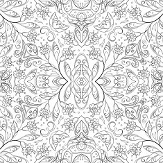 Seamless Outline Floral Pattern N20