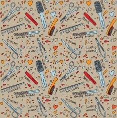 Nails and body design instrument seamless pattern
