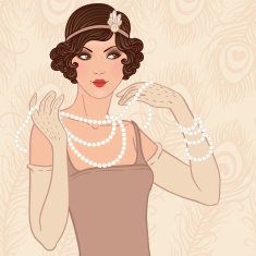 Flapper girl retro party invitation
