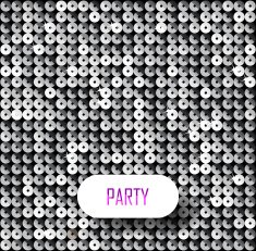 Square black and white mosaic music party background with stars