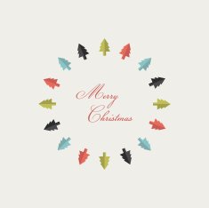 Christmas card Flat tree concept N2