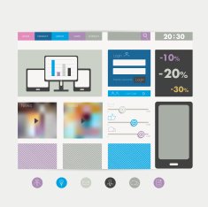 Simply flat web page Vector template