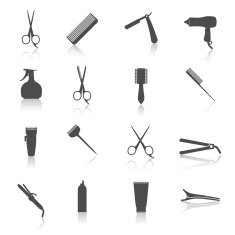 Hairdresser Icons Set N3
