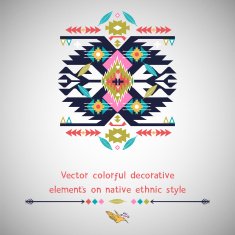 Vector decorative element on native ethnic style N5
