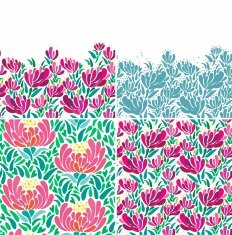 Set of seamless floral patterns N2