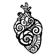 Decorative heart Ethnic pattern N7