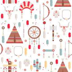 Seamless pattern of vector colorful ethnic set