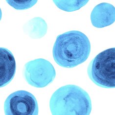 Watercolor blu circles seamless background