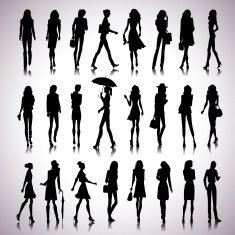 Urban women silhouettes