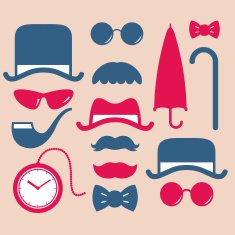 set of vintage fashion icon