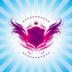 Shining shield crown and fiery wings