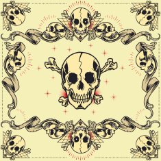 Skull and Ribbon Frames