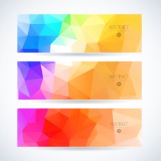 Abstract vector mosaic banners N154