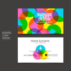 vector business card set with trichromatic