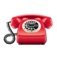Retro red phone isolated on white vector
