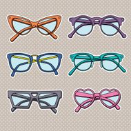 vector black sunglasses icons set isolated on white background N2
