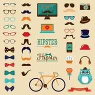 Hipster Retro Vintage Icon Set N3