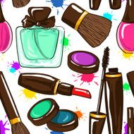 Seamless pattern of decorative cosmetics