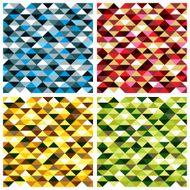 Seamless geometric patterns with colorful elements vector