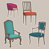 Vector Set of Armchairs