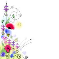Spring floral background with butterfly