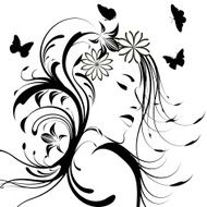 Beautiful girl with flowers in hair N4