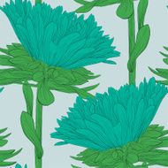 Beautiful seamless background with blue flowers aster