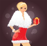 Elegance girl with present