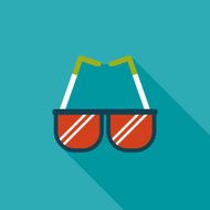 Sunglasses flat icon with long shadow N62