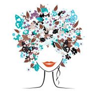 Face woman floral hairstyle