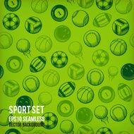 Vector sports seamless background Sports equipment colored pattern N2