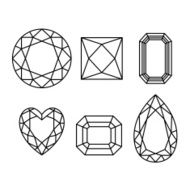 Diamonds wireframe on white background