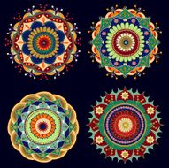 Set of decorative rosettes elements N3