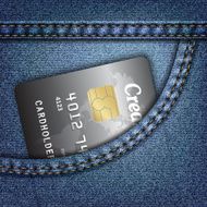 Jeans pocket with credit card