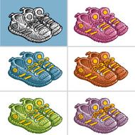 colorful shoe set