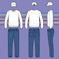 Sweatshirt cap and jeans set