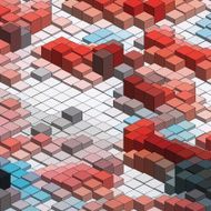 abstract colorful 3D technology check pattern background N5