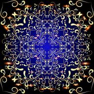 of a circular gold floral patterns and precious stones N2