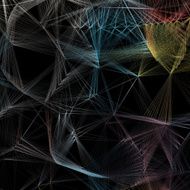 abstract colorful line shape with black background