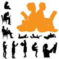 Vector silhouette of a people N79