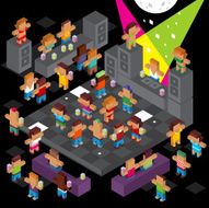 Cube disco dancing
